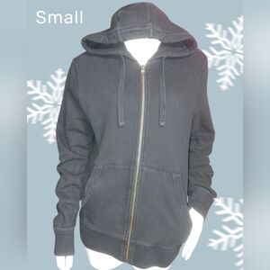 Banana Republic Charcoal Hooded Zip-Up Sweater Small